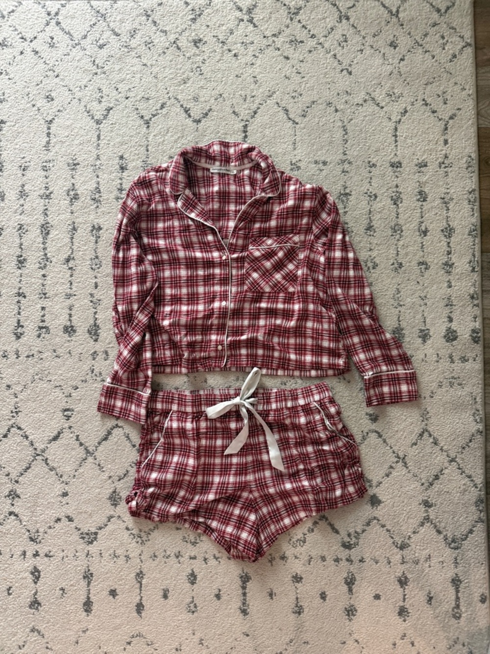 Abercrombie & Fitch Red Plaid Sleep Set